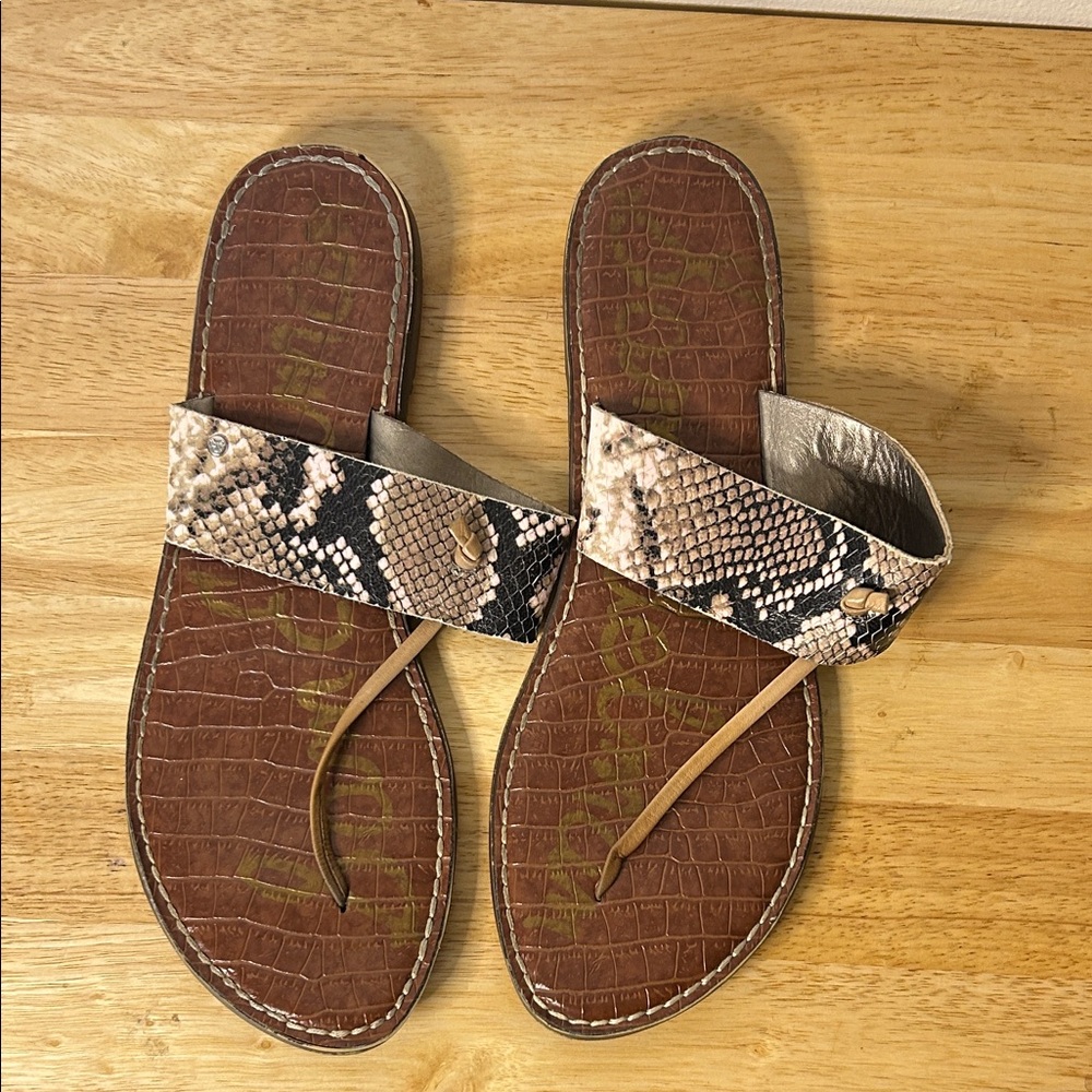 Sam Edelman Snakeskin and Brown Sandals